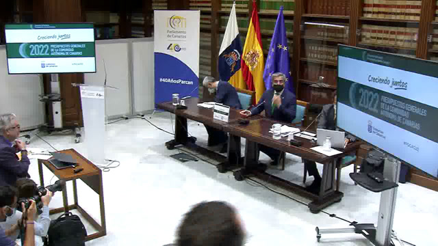 Rueda de prensa con motivo de la presentación de los Presupuestos Generales de la Comunidad Autónoma de Canarias para 2022