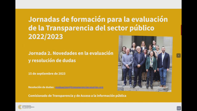 Jornada de formación para la evaluación de la transparencia del sector público canario 2022-2023