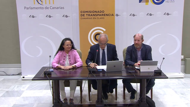 Rueda de prensa del comisionado de Transparencia sobre el Informe Anual de Evaluación del Cumplimiento de la Ley de Transparencia de Canarias y la evolución de la actividad de este órgano en el mandato 2015-2023