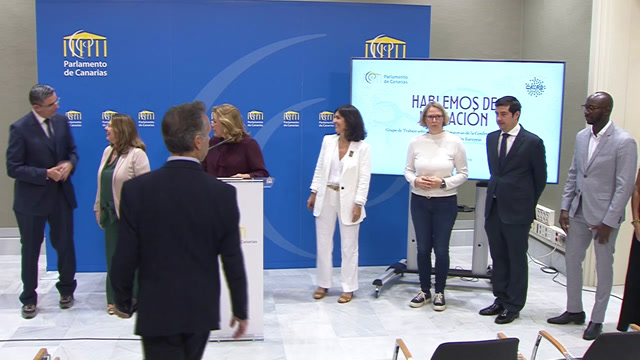 Rueda de prensa de la presidenta del Parlamento de Canarias, D.ª Astrid Pérez Batista, con motivo de la jornada sobre migración del grupo de trabajo de la CALRE